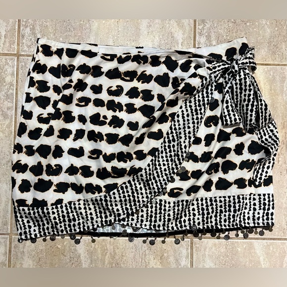 🖤🤎CIDER MID WAIST LEOPARD PRINT ASYMMETRICAL TASSEL SKIRT SZ 2XL🤎🖤EUC - Picture 8 of 16